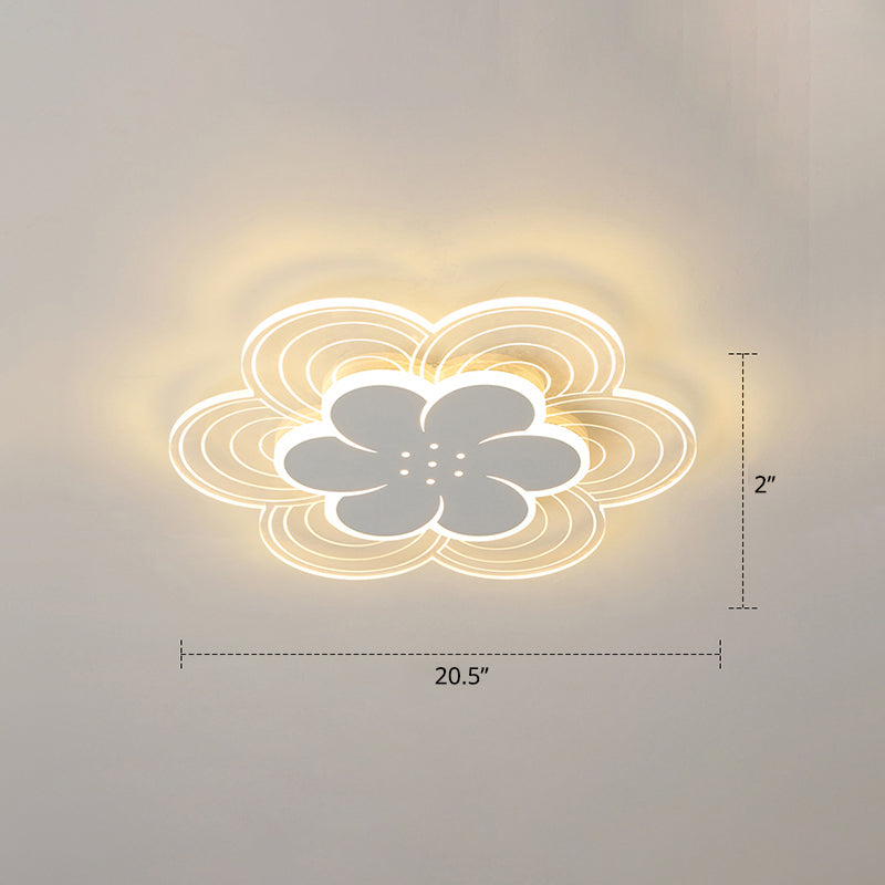 Plafonnier LED à fleurs blanches pour chambre à coucher