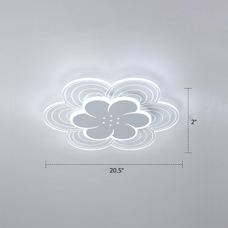 Plafonnier LED à fleurs blanches pour chambre à coucher