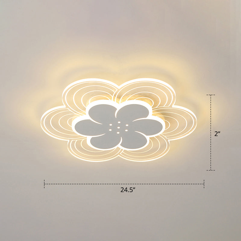 Plafonnier LED à fleurs blanches pour chambre à coucher