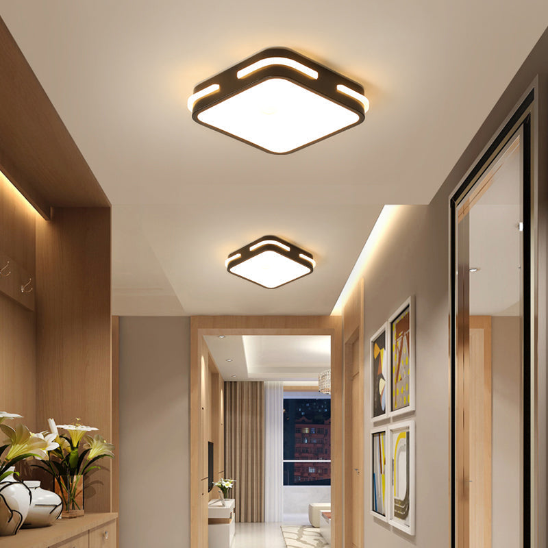 Minimalist Black Acrylic LED Flush Mount Ceiling Light for Corridors