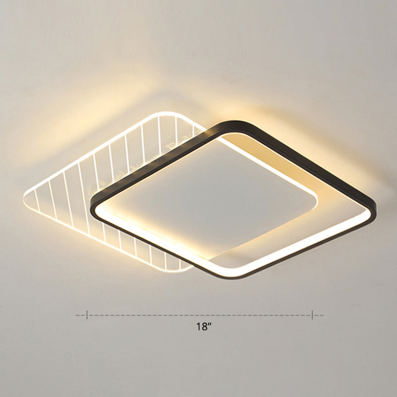 Sleek Acrylic LED Ceiling Light - Contemporary Flush Mount Lamp for Bedrooms