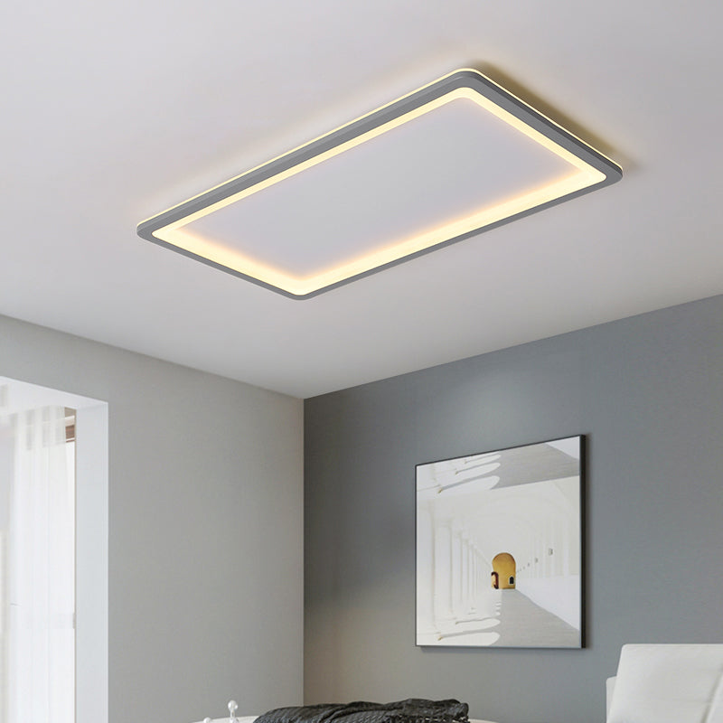Super Thin Grey Nordic Metal LED Ceiling Light - Ideal for Living Room, Surface Mounted