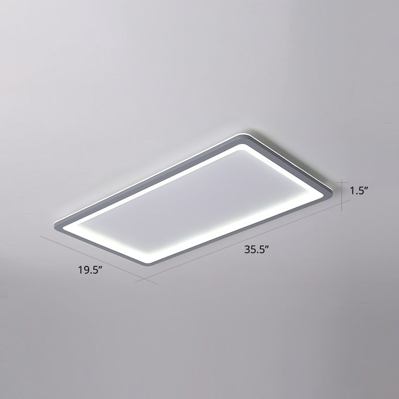 Super Thin Grey Nordic Metal LED Ceiling Light - Ideal for Living Room, Surface Mounted