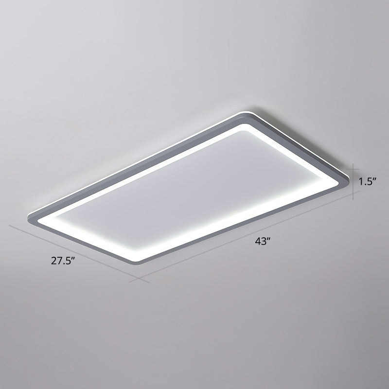 Super Thin Grey Nordic Metal LED Ceiling Light - Ideal for Living Room, Surface Mounted