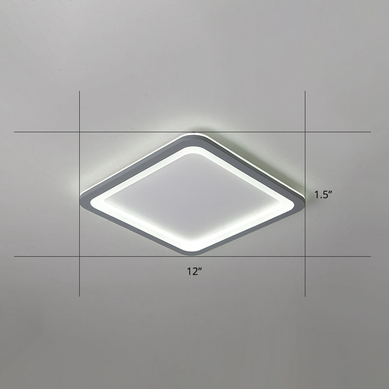Super Thin Grey Nordic Metal LED Ceiling Light - Ideal for Living Room, Surface Mounted