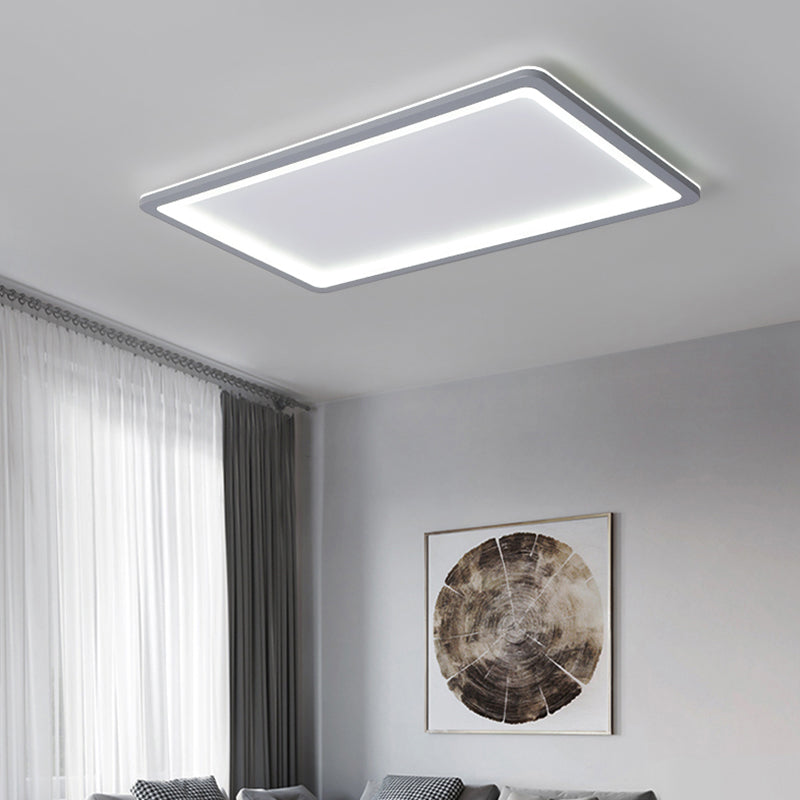 Super Thin Grey Nordic Metal LED Ceiling Light - Ideal for Living Room, Surface Mounted