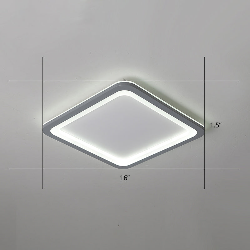 Super Thin Grey Nordic Metal LED Ceiling Light - Ideal for Living Room, Surface Mounted
