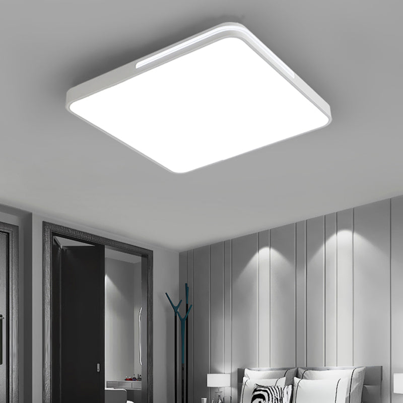 Nordic Square Flush Mount LED Ceiling Lamp for Bedroom - Acrylic, Black