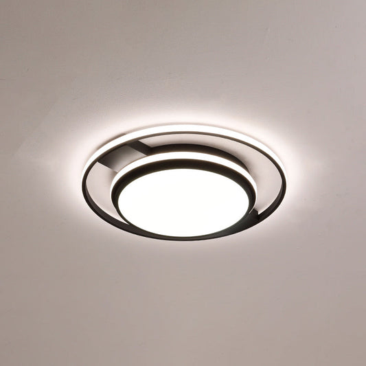 Nordic Black Round Acrylic LED Flushmount Ceiling Light for Living Room