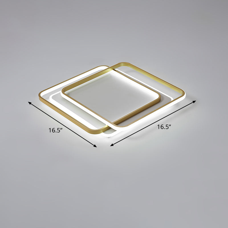 Contemporary Gold LED Ceiling Light for Living Room - Ultra-Thin & Acrylic Flush Mount