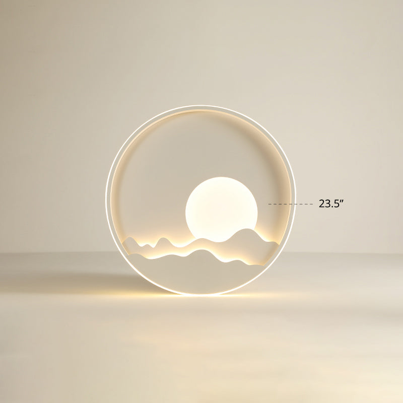 Modern LED Ceiling Light - Stylish Metal Flush Mount for Living Room - White Shade