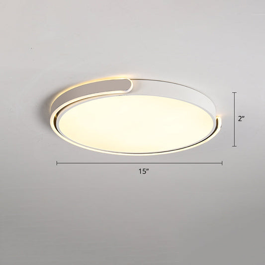 Round Nordic LED Ceiling Light with Acrylic Shade for Bedroom