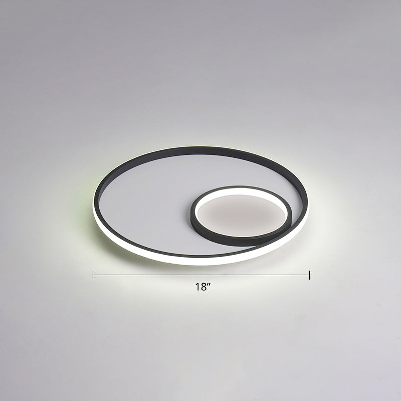 Nordic Halo LED Ceiling Light - Metal Bedroom Flush Mount Fixture