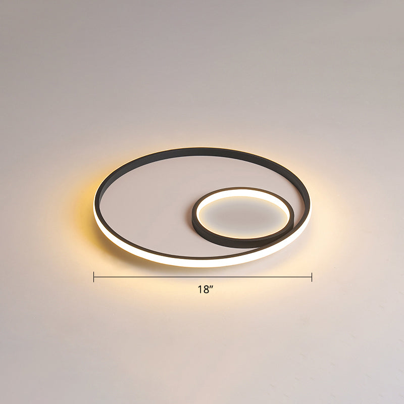 Nordic Halo LED Ceiling Light - Metal Bedroom Flush Mount Fixture