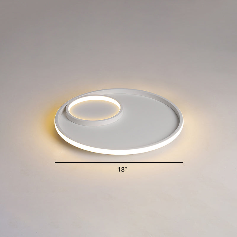 Nordic Halo LED Ceiling Light - Metal Bedroom Flush Mount Fixture