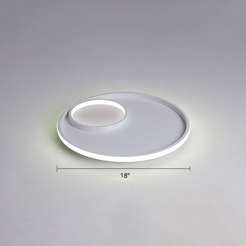 Nordic Halo LED Ceiling Light - Metal Bedroom Flush Mount Fixture