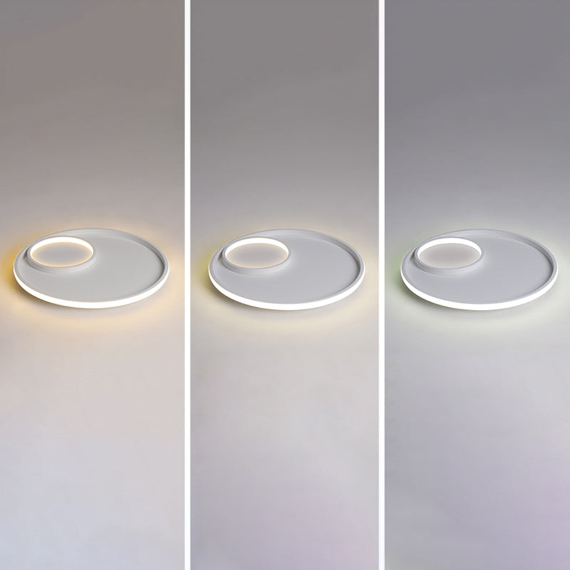 Nordic Halo LED Ceiling Light - Metal Bedroom Flush Mount Fixture