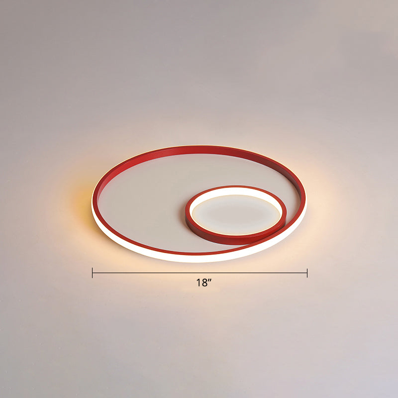 Nordic Halo LED Ceiling Light - Metal Bedroom Flush Mount Fixture