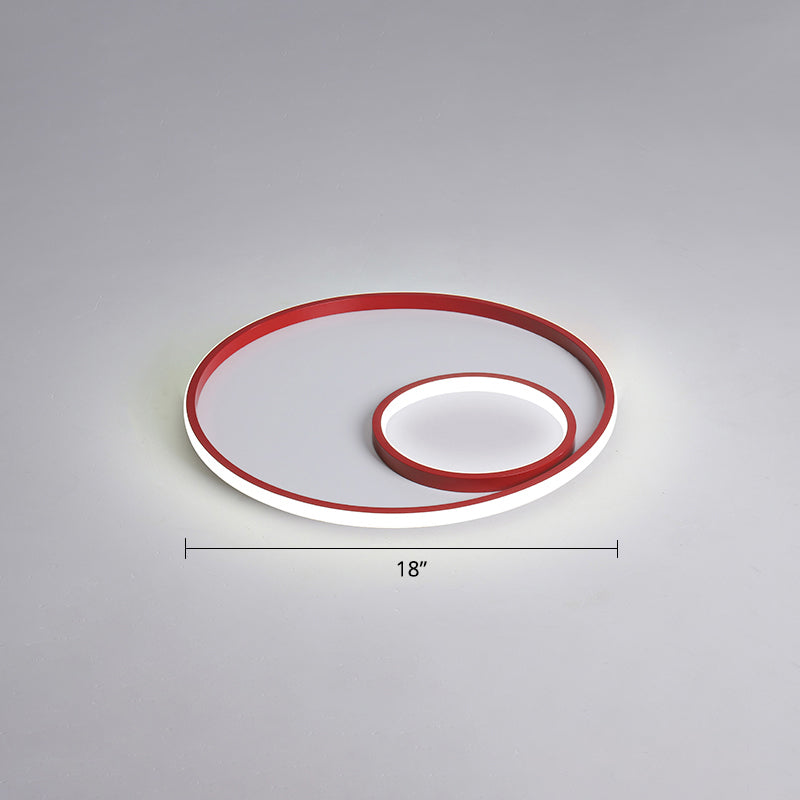 Nordic Halo LED Ceiling Light - Metal Bedroom Flush Mount Fixture