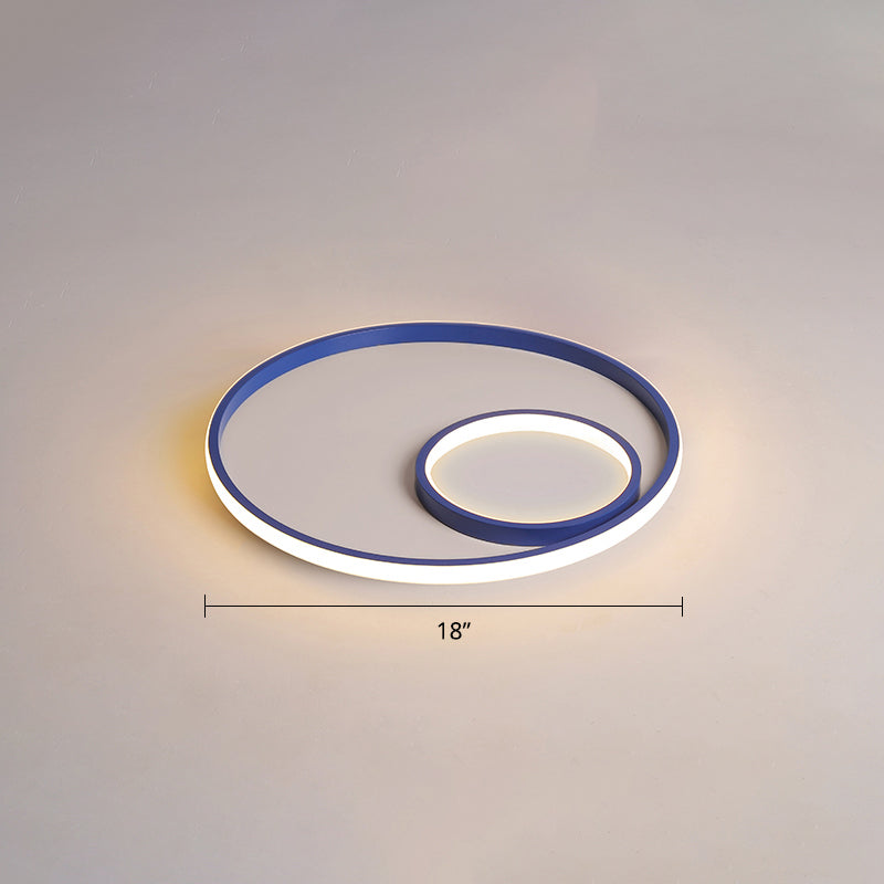 Nordic Halo LED Ceiling Light - Metal Bedroom Flush Mount Fixture