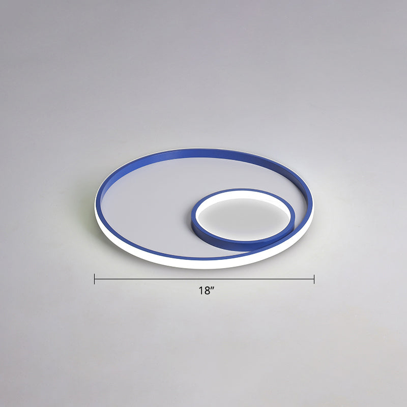 Nordic Halo LED Ceiling Light - Metal Bedroom Flush Mount Fixture