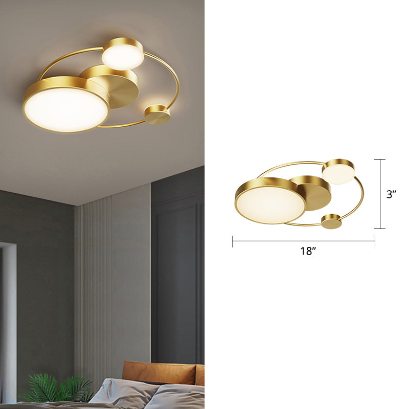 Sleek LED Flush Mount Ceiling Light with Orbit-inspired Design and Acrylic Shade