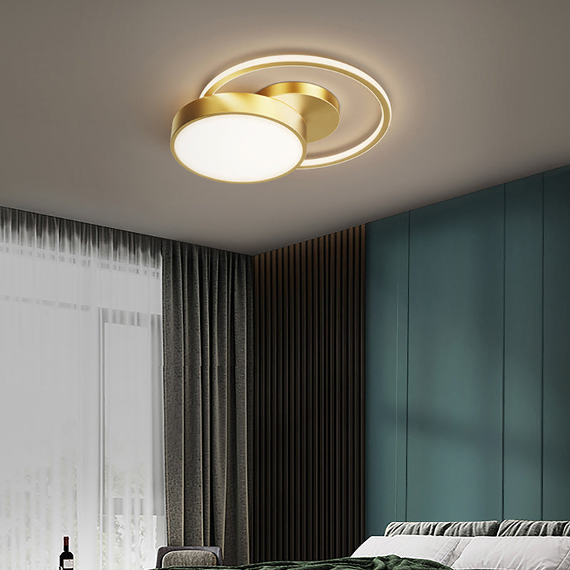 Sleek LED Flush Mount Ceiling Light with Orbit-inspired Design and Acrylic Shade