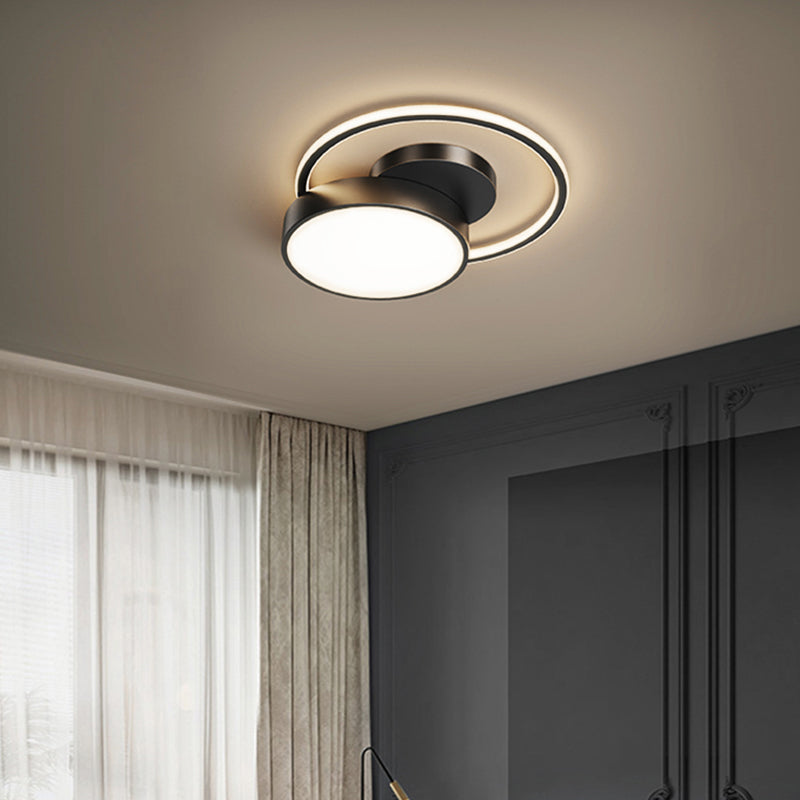Sleek LED Flush Mount Ceiling Light with Orbit-inspired Design and Acrylic Shade
