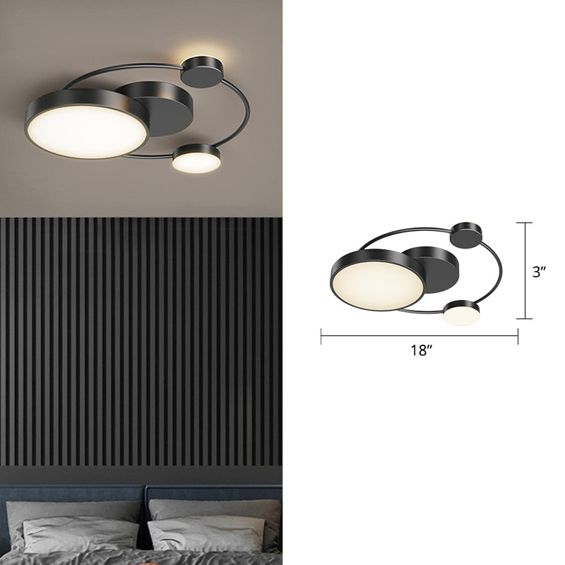 Sleek LED Flush Mount Ceiling Light with Orbit-inspired Design and Acrylic Shade