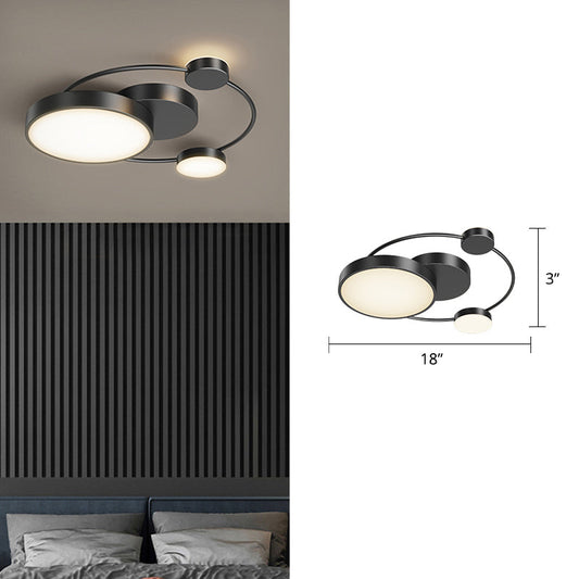 Sleek LED Flush Mount Ceiling Light with Orbit-inspired Design and Acrylic Shade