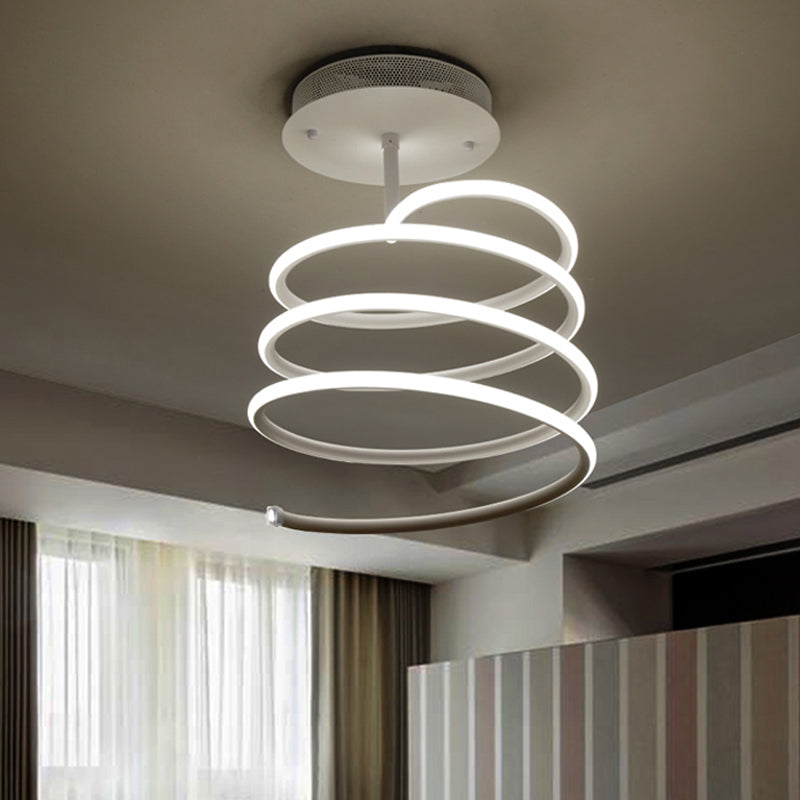 Plafonnier semi-encastré en spirale acrylique à LED en blanc chaud