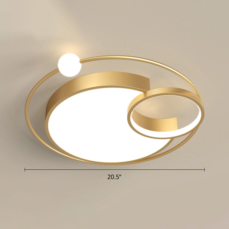 Nordic Moon LED Metal Ceiling Light for Bedroom