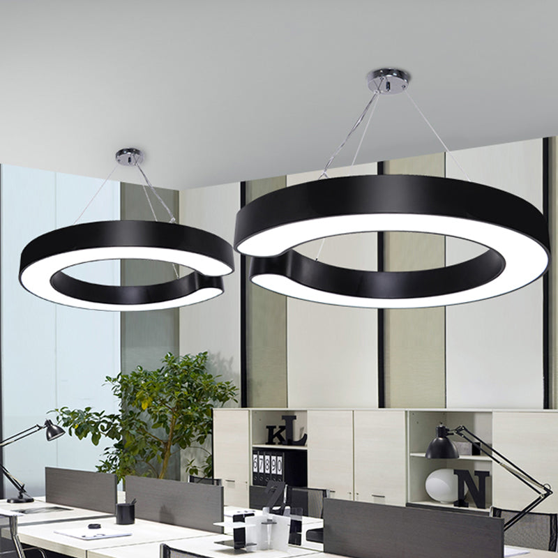 C-Shaped Hanging LED Pendant Lamp in Multiple Sizes & Finishes – Ideal for Minimalist Décor