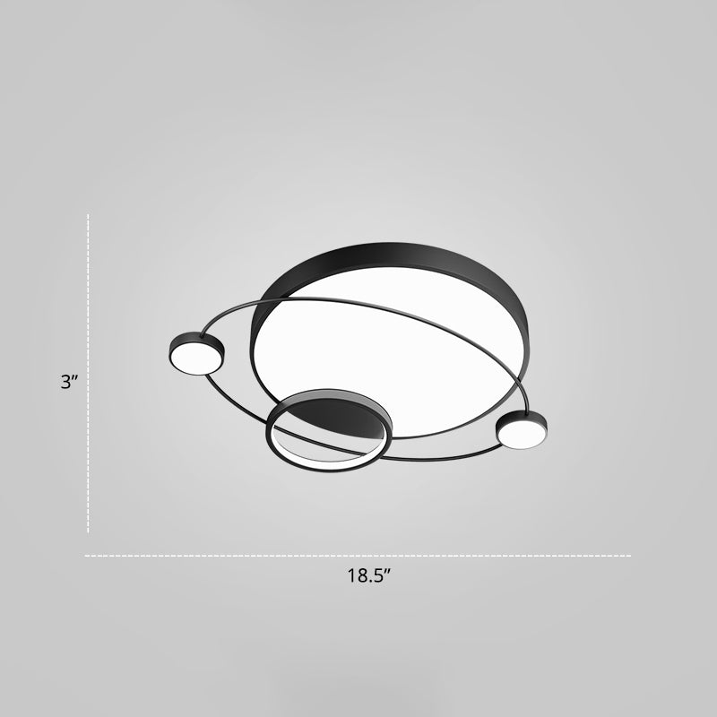 Minimalistic LED Ceiling Lamp for Bedroom with Orbit Shape and Acrylic Material