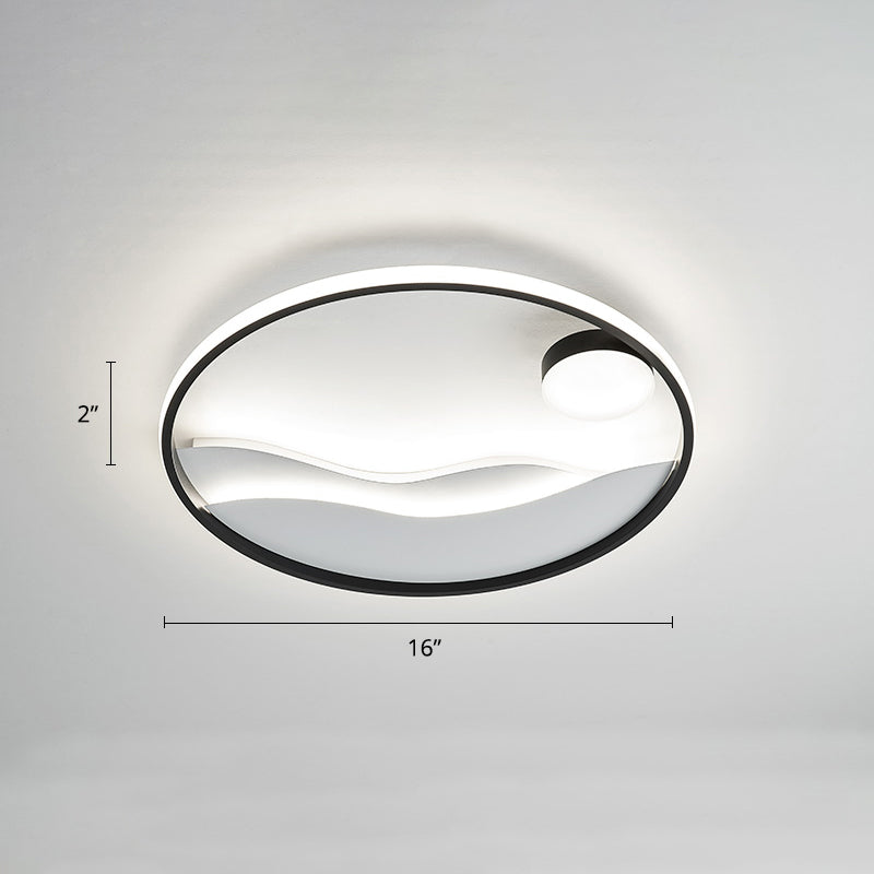 Plafonnier LED en métal Sunset &amp; Sea avec anneau Halo pour montage encastré dans la chambre
