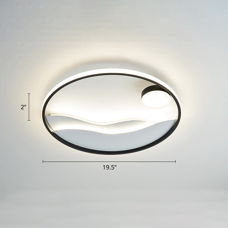 Plafonnier LED en métal Sunset &amp; Sea avec anneau Halo pour montage encastré dans la chambre