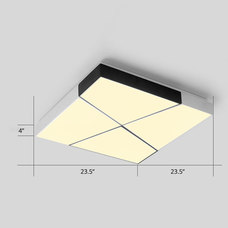 Modern Minimalist LED Ceiling Lamp: Black-White Acrylic Flush Mount Light for Living Room