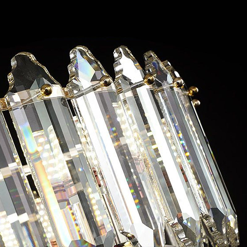 K9 Crystal Drum Flush Light - Elegant 6-Bulb Ceiling Fixture for Bedroom