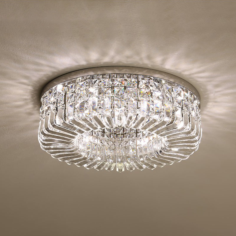 Minimalist Flush Light: Crystal Shade Bedroom Ceiling Lamp