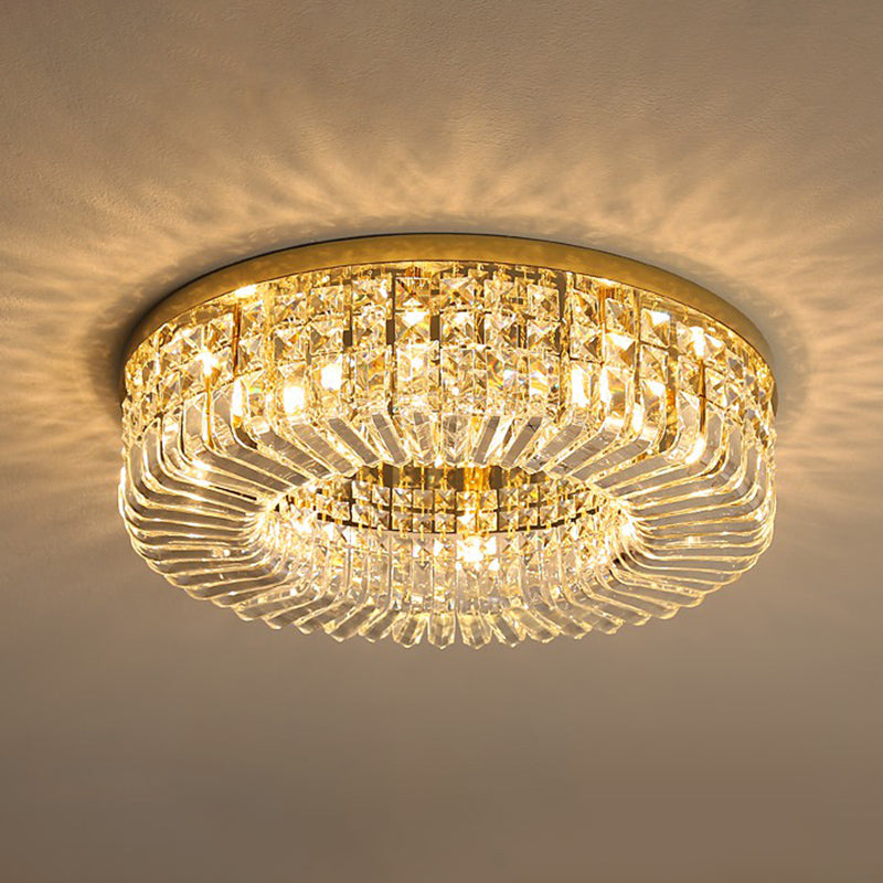 Minimalist Flush Light: Crystal Shade Bedroom Ceiling Lamp