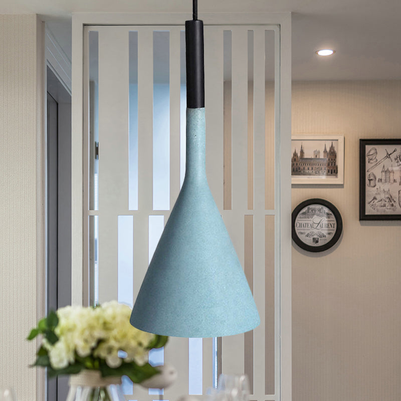 Contemporary Metallic Pendant Light For Adult Bedroom With Funnel Shade