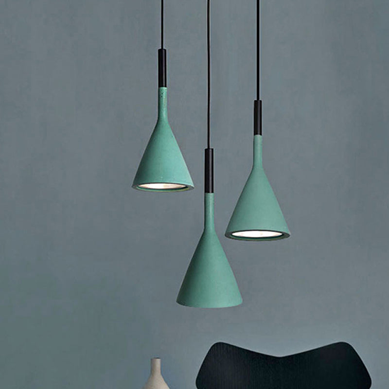 Contemporary Metallic Pendant Lamp for Adult Bedroom with Funnel Shade and 1 Bulb