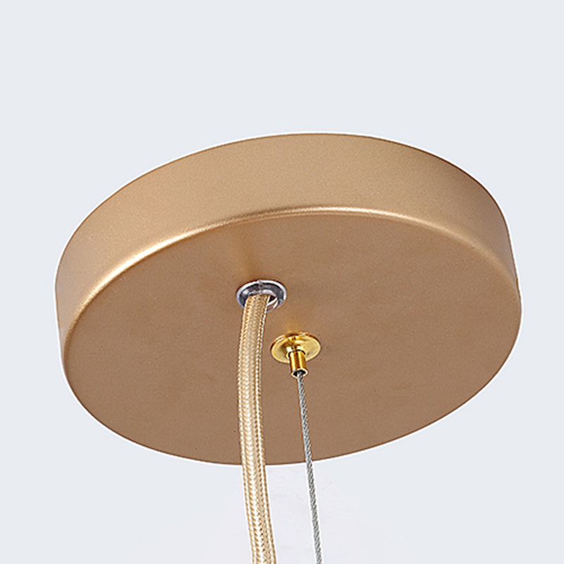 Gold Geometric Pendant Chandelier - Classic Metal Hanging Light For Bedroom
