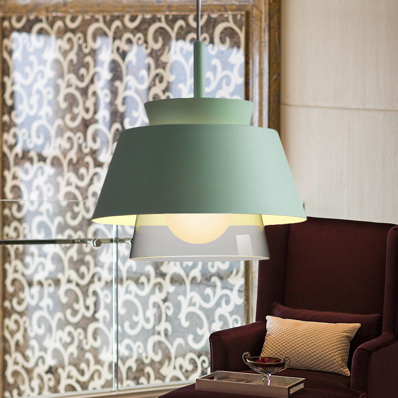 Blue/Green Tapered Hanging Light Macaron Pendant Lamp - Perfect For Dining Room