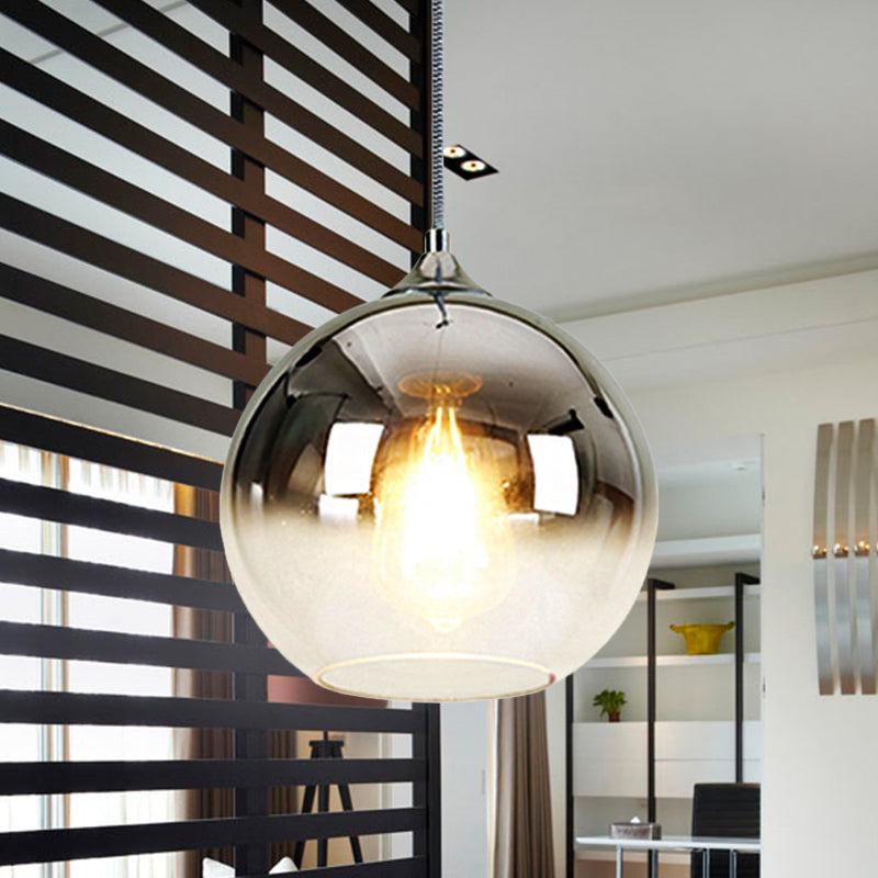 Nordic Glass Globe Pendant Lighting – 1 Light, 8"/10"/12" Width, Available in Sliver, Gold, and Rose Gold