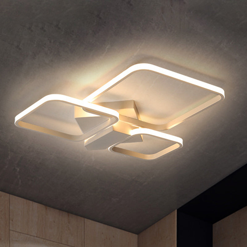 Sleek Square Led Acrylic Semi-Flush Ceiling Light In Warm/White White / Warm
