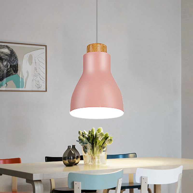 Nordic Half-Bottle Pendant Light - Modern Metallic Hanging Light for Balcony or Study Room
