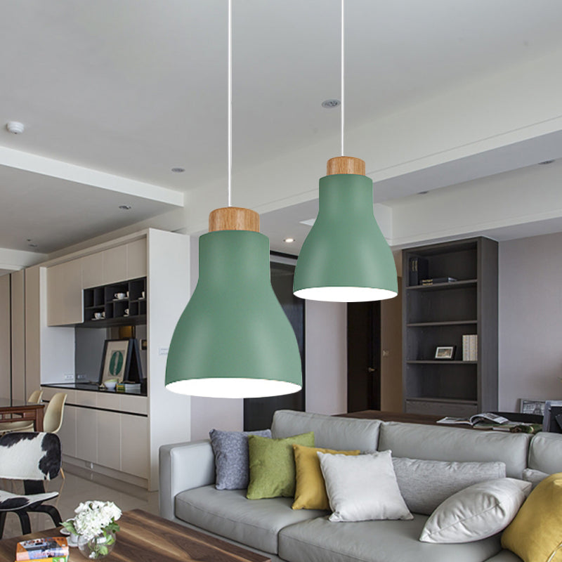 Nordic Half-Bottle Pendant Light - Modern Metallic Hanging Light for Balcony or Study Room