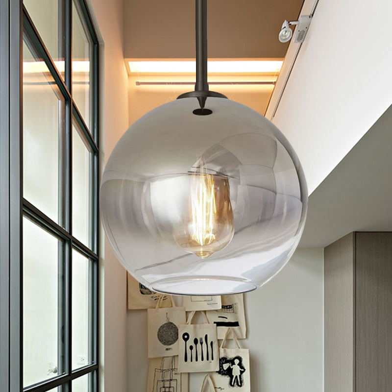 Nordic Glass Globe Pendant Lighting - 8"/10"/12"W - 1 Light Sliver/Gold Hanging Light