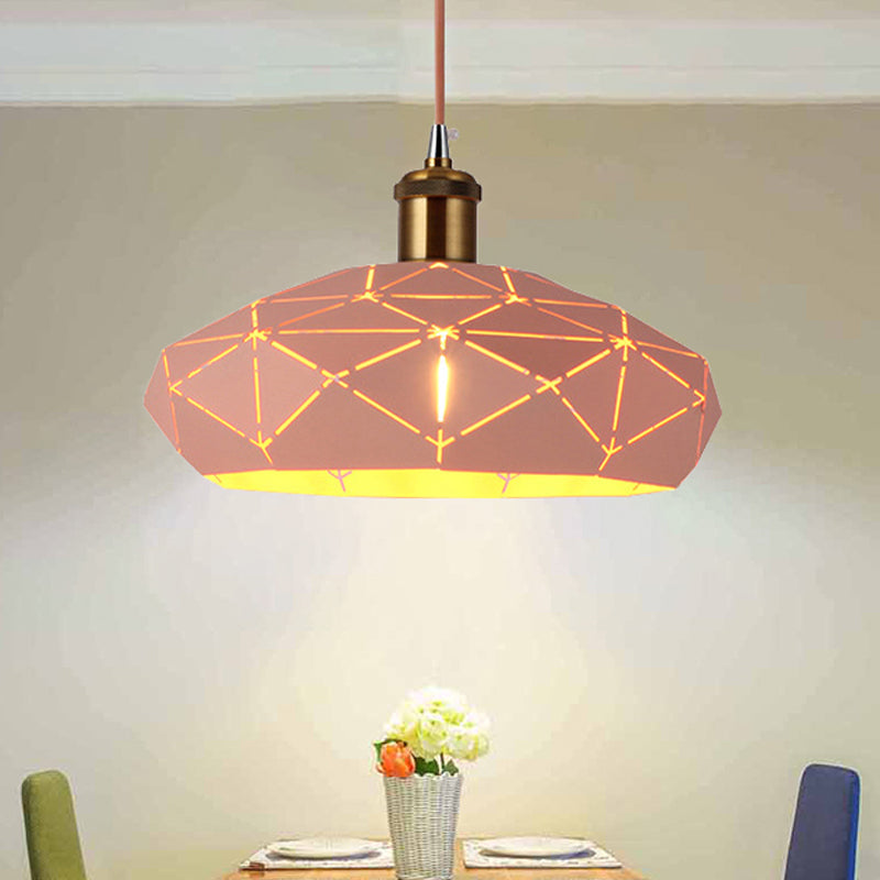 Macaron Facet-Shape Metal Pendant Light - Ideal for Kindergarten Decor